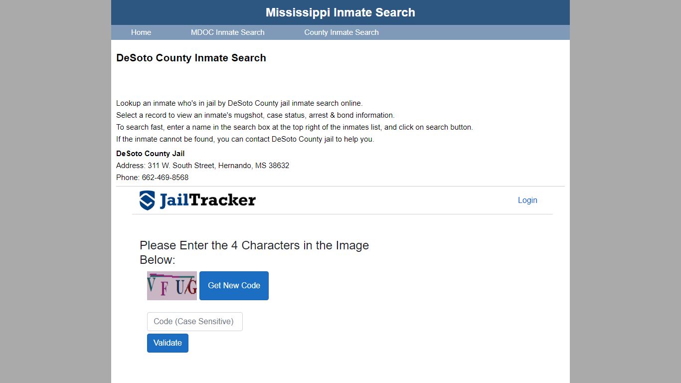 DeSoto County Inmate Search